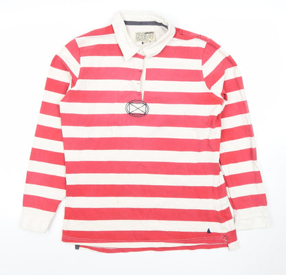 Womens UK Size 14 MUSTO Red Rugby Polo