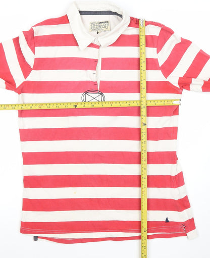 Womens UK Size 14 MUSTO Red Rugby Polo