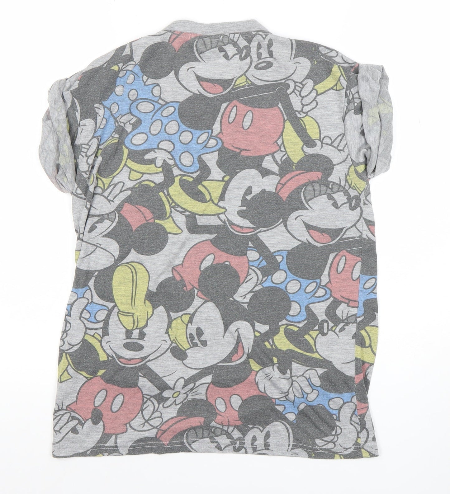 Womens UK Size S Disney Grey Basic T-Shirt