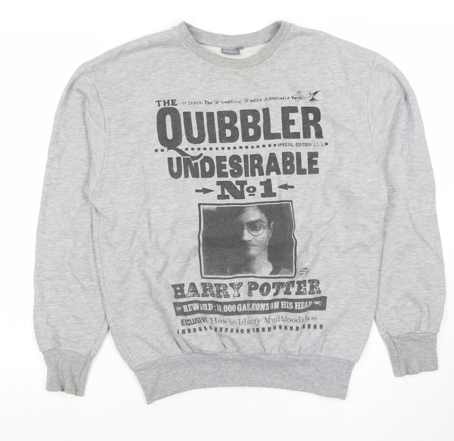 Womens UK Size 12 Harry Potter Grey Pullover Sweatshirt