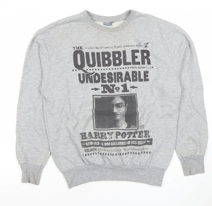 Womens UK Size 12 Harry Potter Grey Pullover Sweatshirt