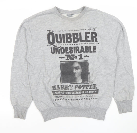 Womens UK Size 12 Harry Potter Grey Pullover Sweatshirt