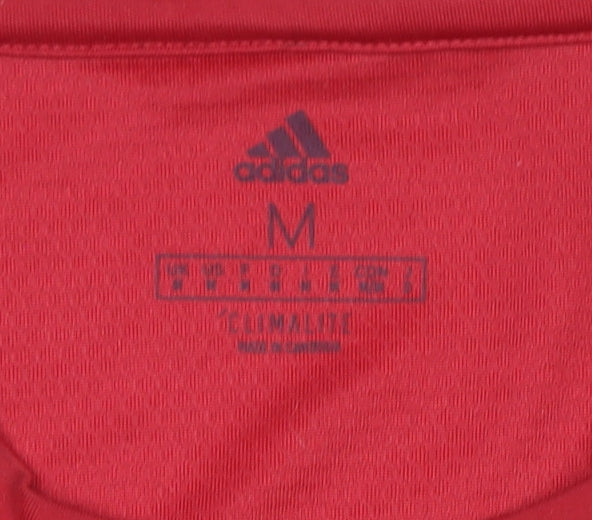 Mens UK Size M adidas Red Football T-Shirt