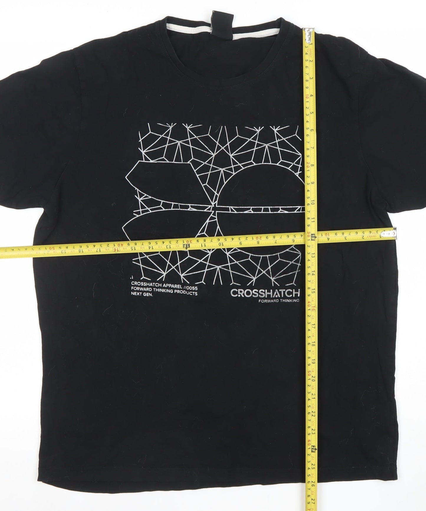 Mens UK Size L Crosshatch Black  T-Shirt