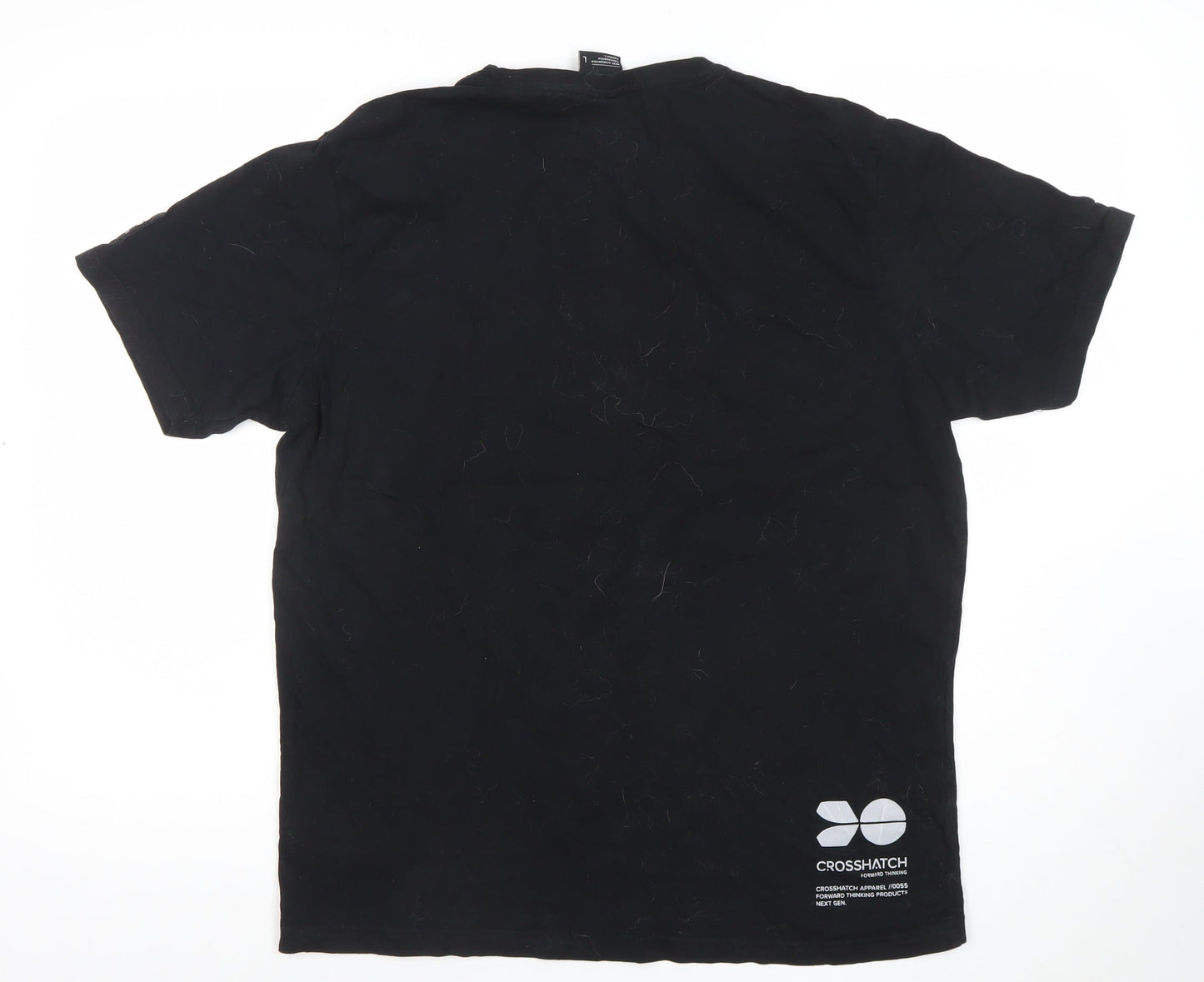 Mens UK Size L Crosshatch Black  T-Shirt