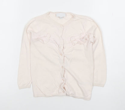 Girls UK Size 3-4 Years The Little White Company Pink Cardigan Jumper