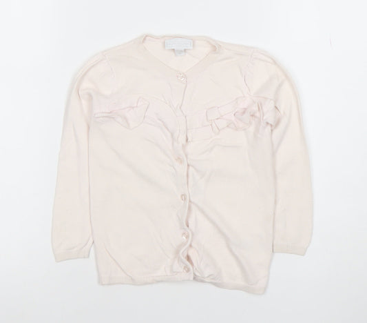 Girls UK Size 3-4 Years The Little White Company Pink Cardigan Jumper