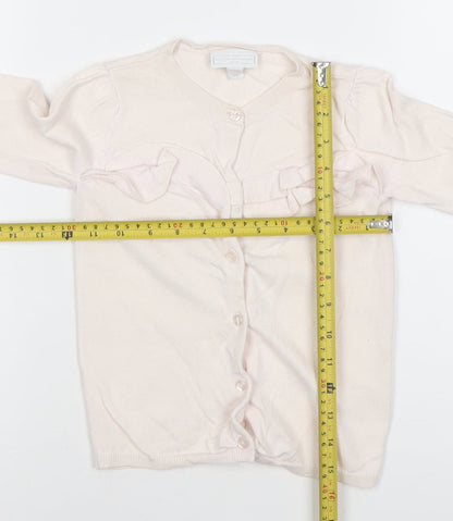 Girls UK Size 3-4 Years The Little White Company Pink Cardigan Jumper