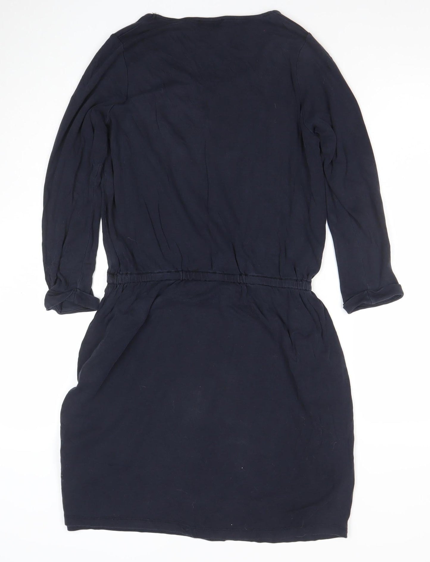 The White Company Womens Blue Cotton Knee Length 3/4 Sleeve A-Line Dress Size M