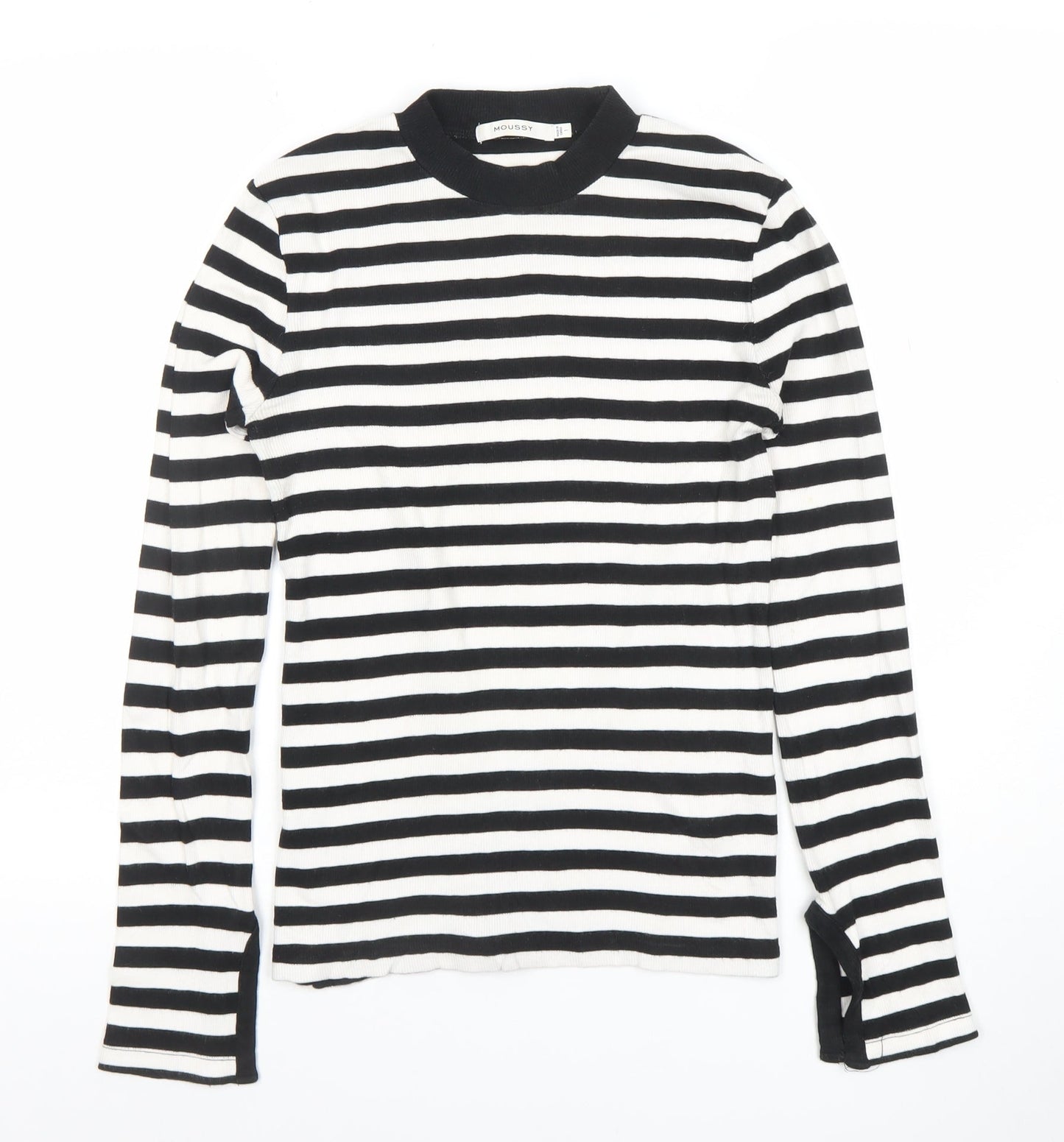 Womens UK Size S MOUSSY Black Basic T-Shirt