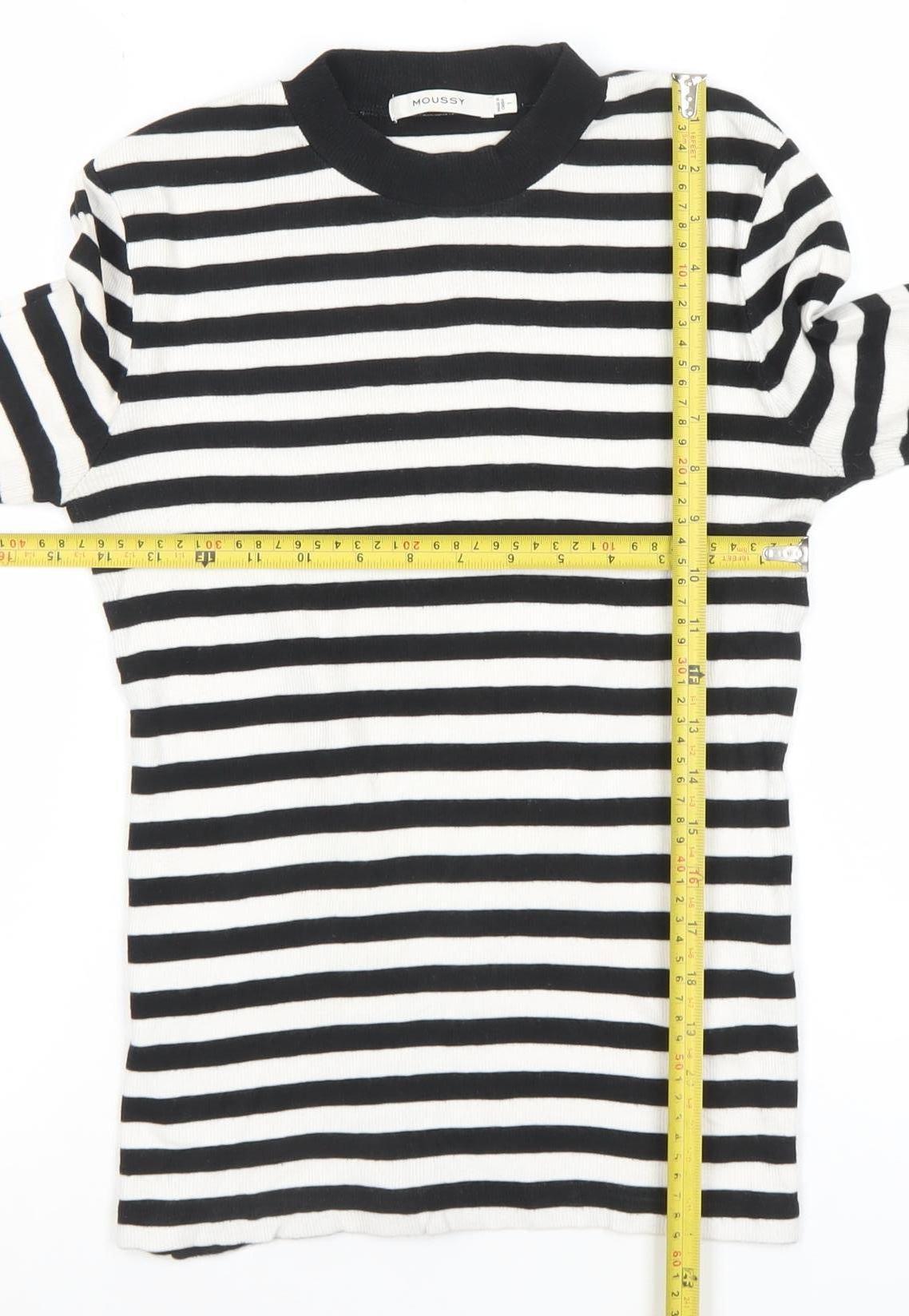 Womens UK Size S MOUSSY Black Basic T-Shirt