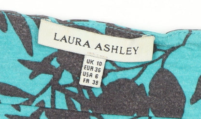 Womens UK Size 10 Laura Ashley Blue Wrap Blouse