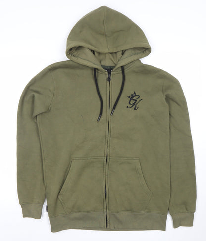 Mens UK Size S Gym King Green Full Zip Hoodie