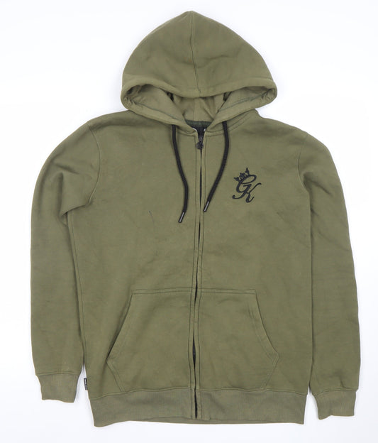 Mens UK Size S Gym King Green Full Zip Hoodie