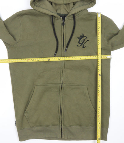 Mens UK Size S Gym King Green Full Zip Hoodie