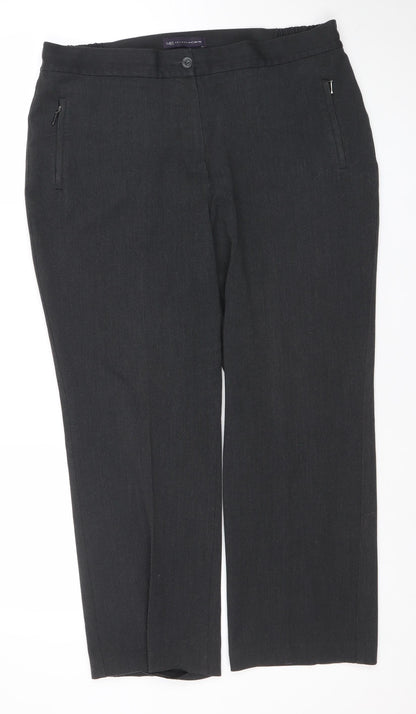 Womens UK Size 14 Marks and Spencer Regular Fit Dress Pants Grey Trousers