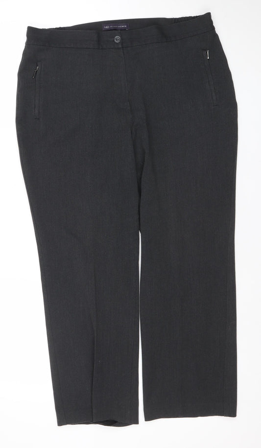 Womens UK Size 14 Marks and Spencer Regular Fit Dress Pants Grey Trousers