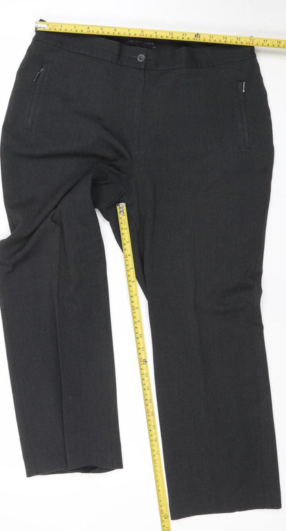 Womens UK Size 14 Marks and Spencer Regular Fit Dress Pants Grey Trousers