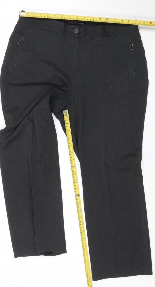 Womens UK Size 14 Marks and Spencer Regular Fit Dress Pants Grey Trousers