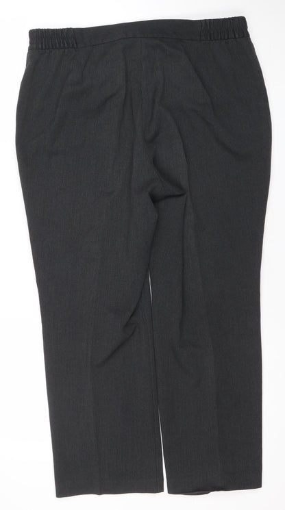 Womens UK Size 14 Marks and Spencer Regular Fit Dress Pants Grey Trousers