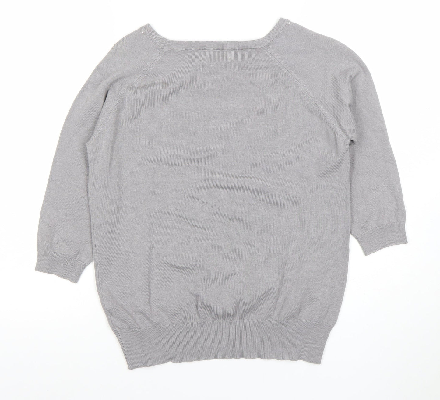 Womens UK Size M/L BASSINI Grey Basic Blouse