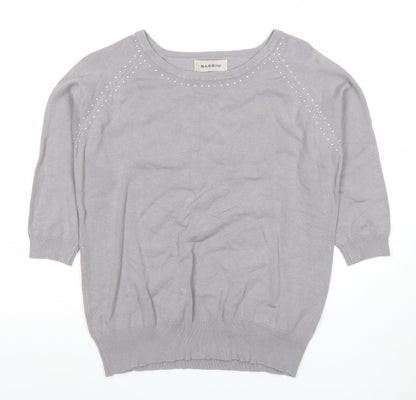 Womens UK Size M/L BASSINI Grey Basic Blouse