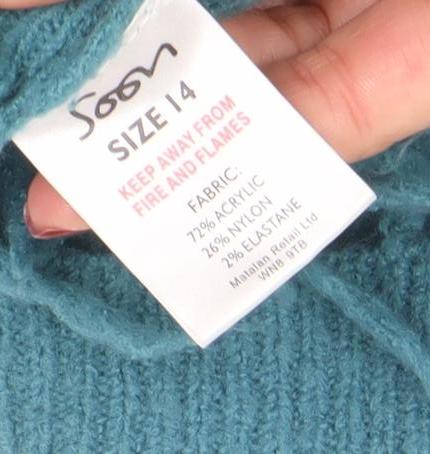 Womens UK Size 14 Soan Blue Cardigan Jumper