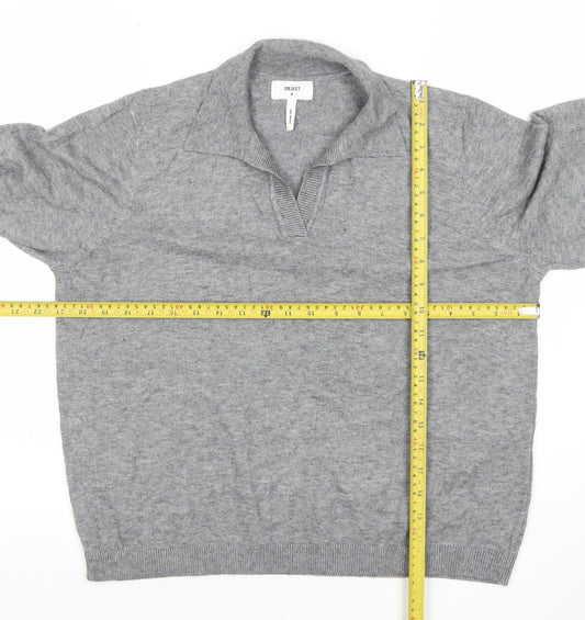 Womens UK Size M OBJECT Grey Pullover Jumper