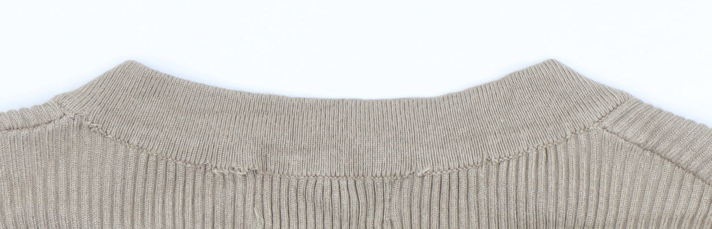 Womens UK Size M Pretty Lavish Beige Cardigan Jumper