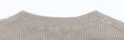 Womens UK Size M Pretty Lavish Beige Cardigan Jumper