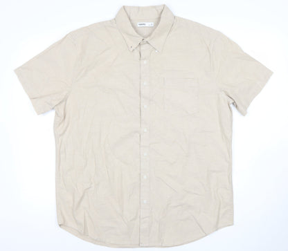 Sonoma Men’s Beige XL Button-Down Cotton Short Sleeve Shirt
