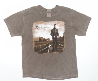 Mens UK Size M Gildan Brown  T-Shirt