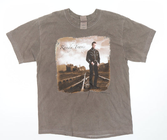Mens UK Size M Gildan Brown  T-Shirt