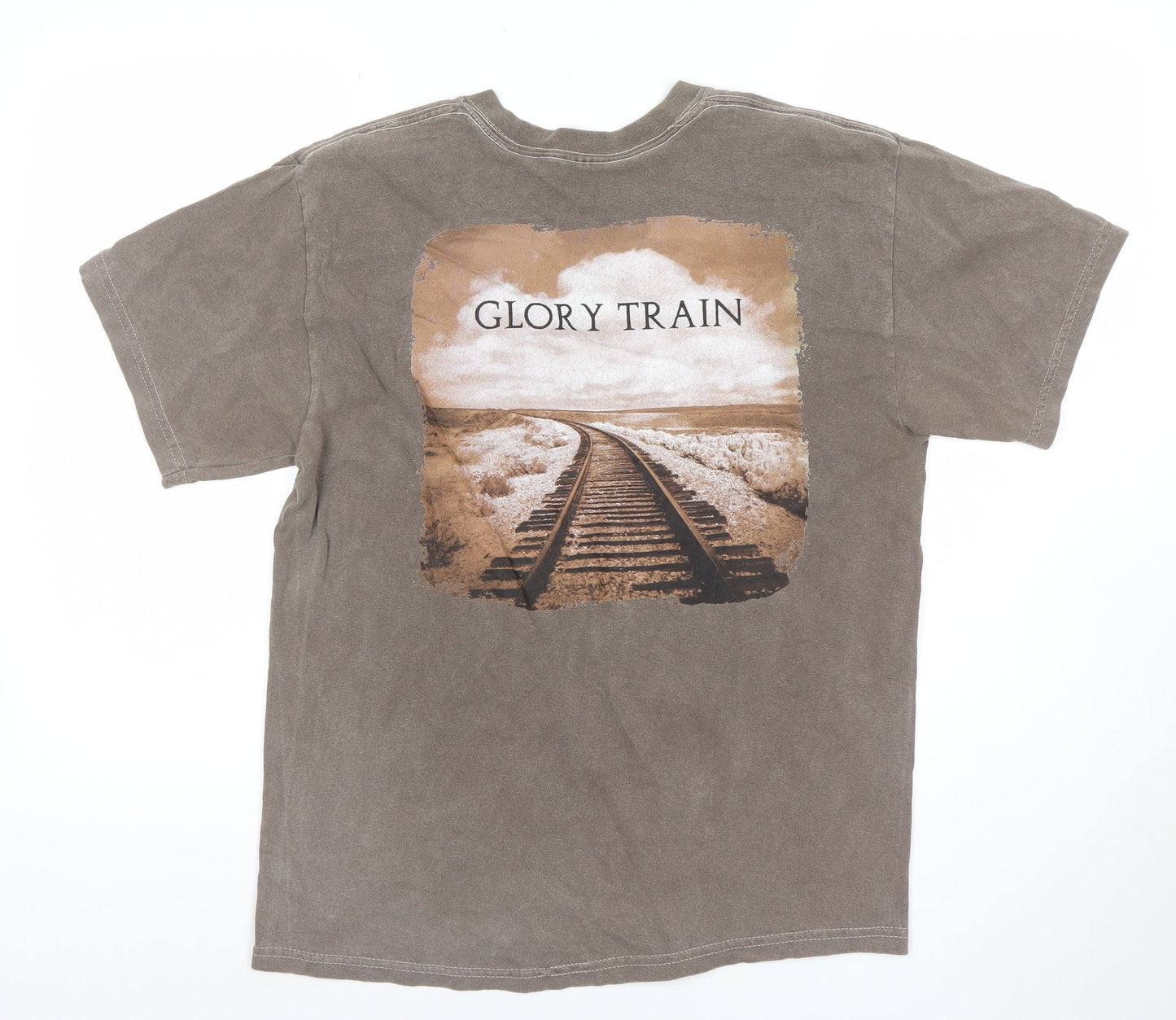 Mens UK Size M Gildan Brown  T-Shirt