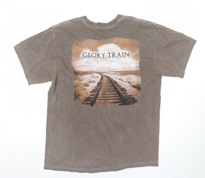 Mens UK Size M Gildan Brown  T-Shirt
