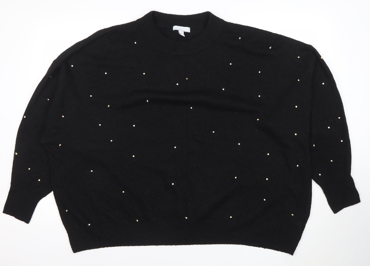 Womens UK Size 2XL H&M Black Pullover Jumper