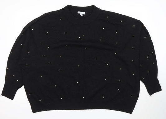 Womens UK Size 2XL H&M Black Pullover Jumper