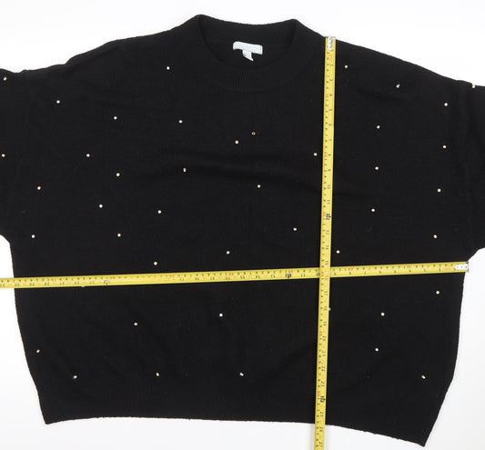 Womens UK Size 2XL H&M Black Pullover Jumper