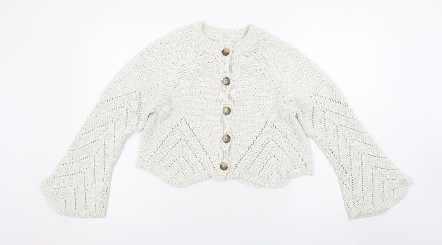 Womens UK Size 10 Savida Ivory Cardigan Jumper