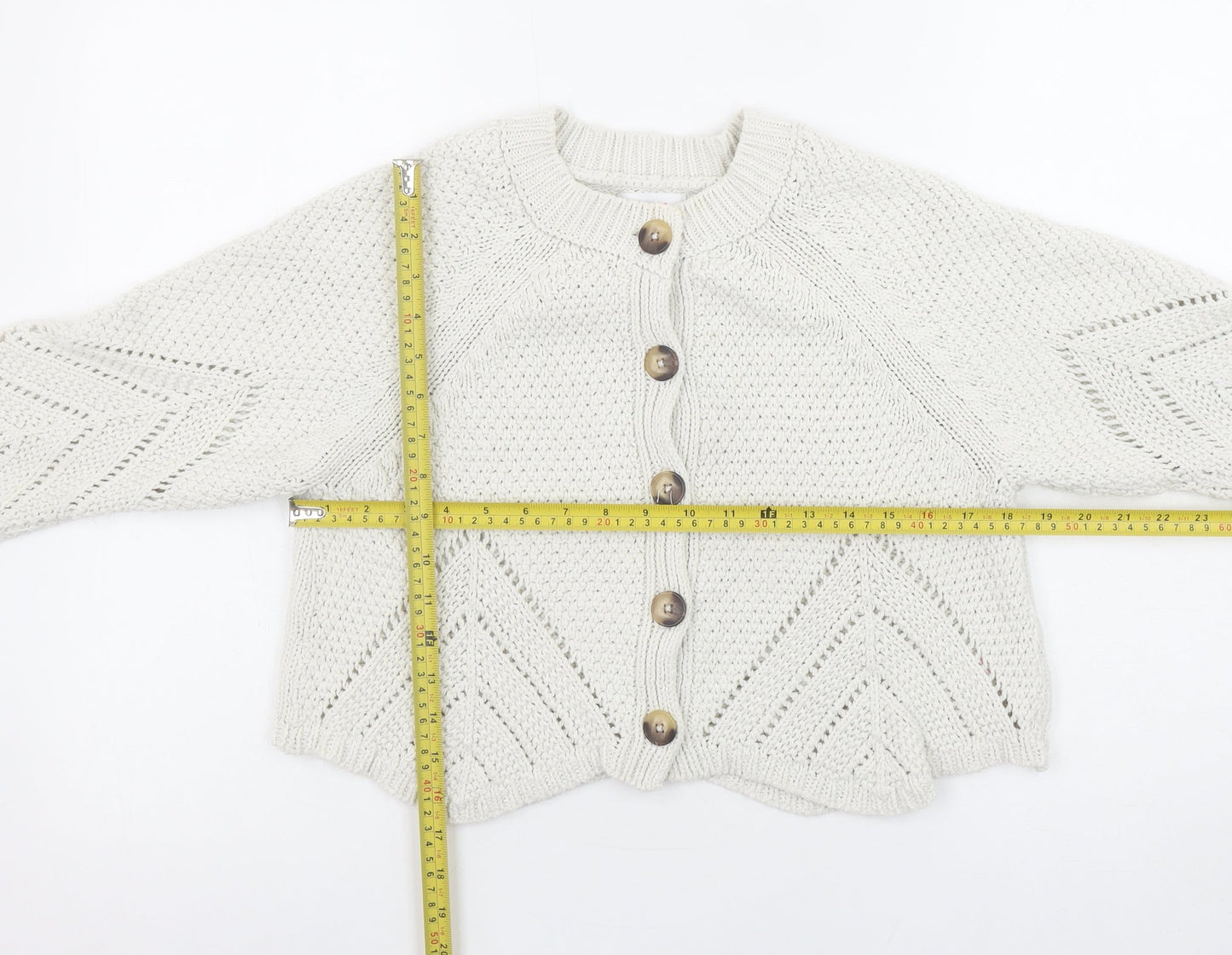 Womens UK Size 10 Savida Ivory Cardigan Jumper
