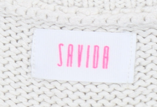 Womens UK Size 10 Savida Ivory Cardigan Jumper