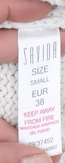 Womens UK Size 10 Savida Ivory Cardigan Jumper