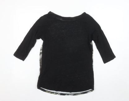 Womens UK Size 8 Zara Black Basic T-Shirt