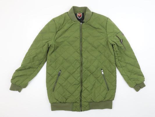 Mens UK Size S 1 Madison Expedition Green Bomber Jacket