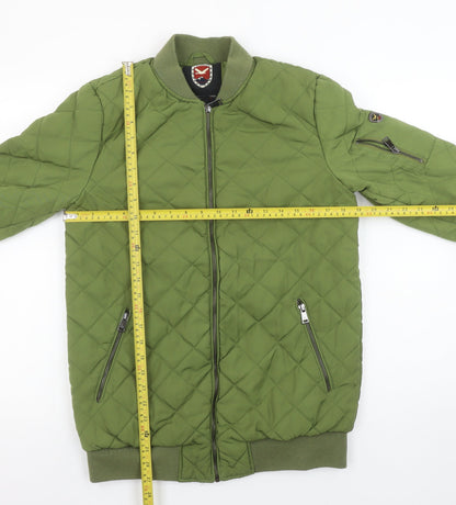 Mens UK Size S 1 Madison Expedition Green Bomber Jacket