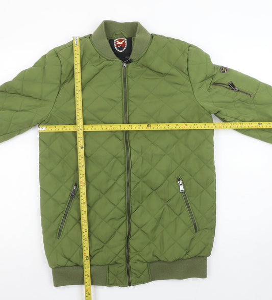 Mens UK Size S 1 Madison Expedition Green Bomber Jacket