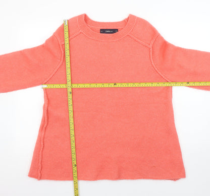 Womens UK Size 12 Zara Pink Pullover Jumper