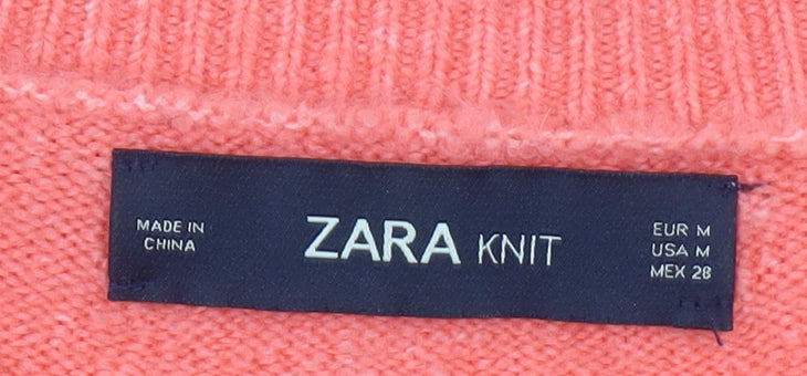 Womens UK Size 12 Zara Pink Pullover Jumper
