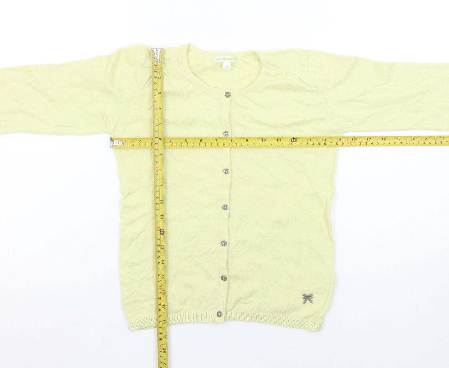 Girls UK Size 10 Years Vertbaudet Yellow Cardigan Jumper