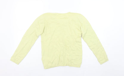 Girls UK Size 10 Years Vertbaudet Yellow Cardigan Jumper